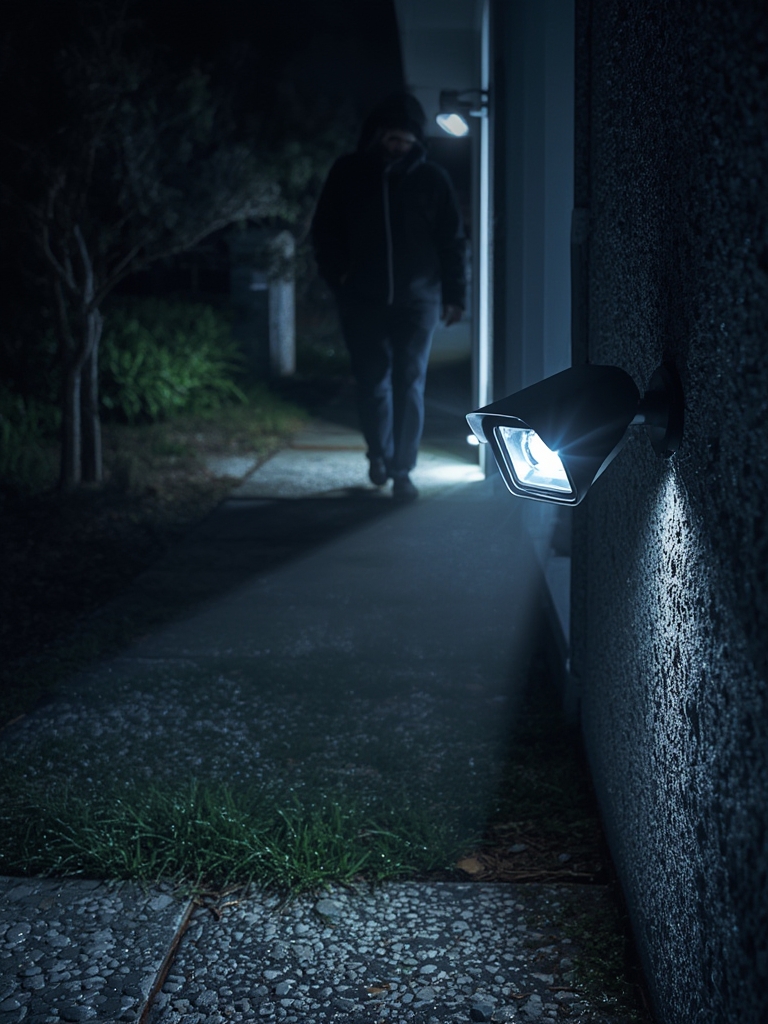 floodlight camera in action