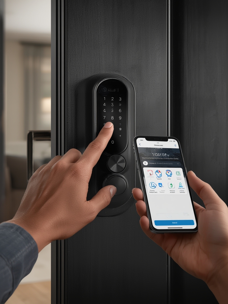 smart deadbolt in action