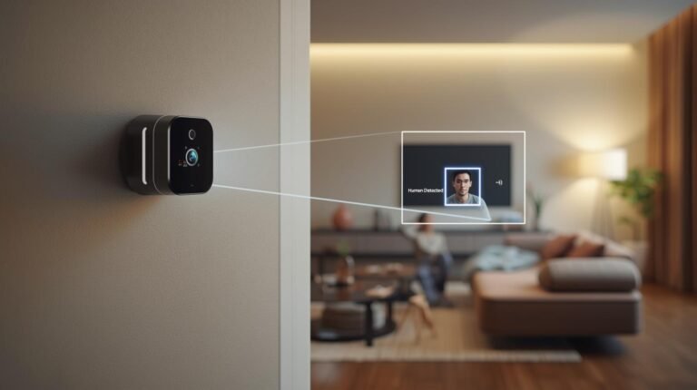 Indoor Security Cameras with AI Detection: Smart Picks for 2026 6 CREATE A HYPER REALISTIC HIGH END MODERN SCENE OF A SMART HOME LIVING ROOM FEATUring indoor Indoor Security Camera Reviews & Buying Guides